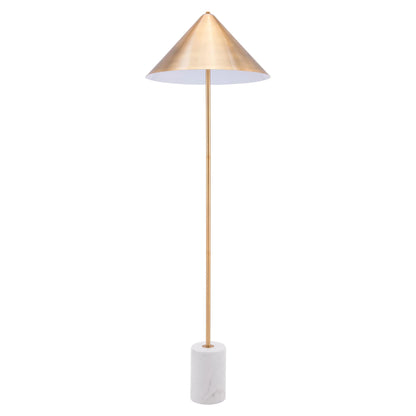 Bianca Floor Lamp Gold & White Floor Lamps LOOMLAN By Zuo Modern