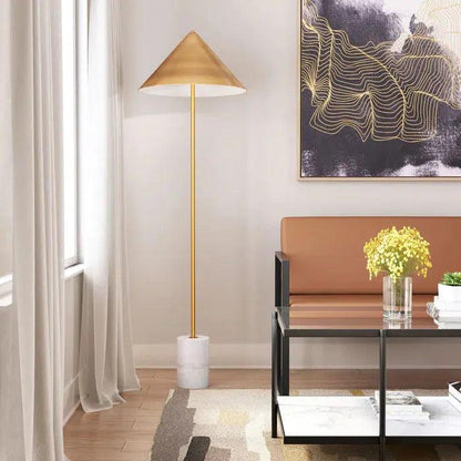 Bianca Floor Lamp Gold & White Floor Lamps LOOMLAN By Zuo Modern