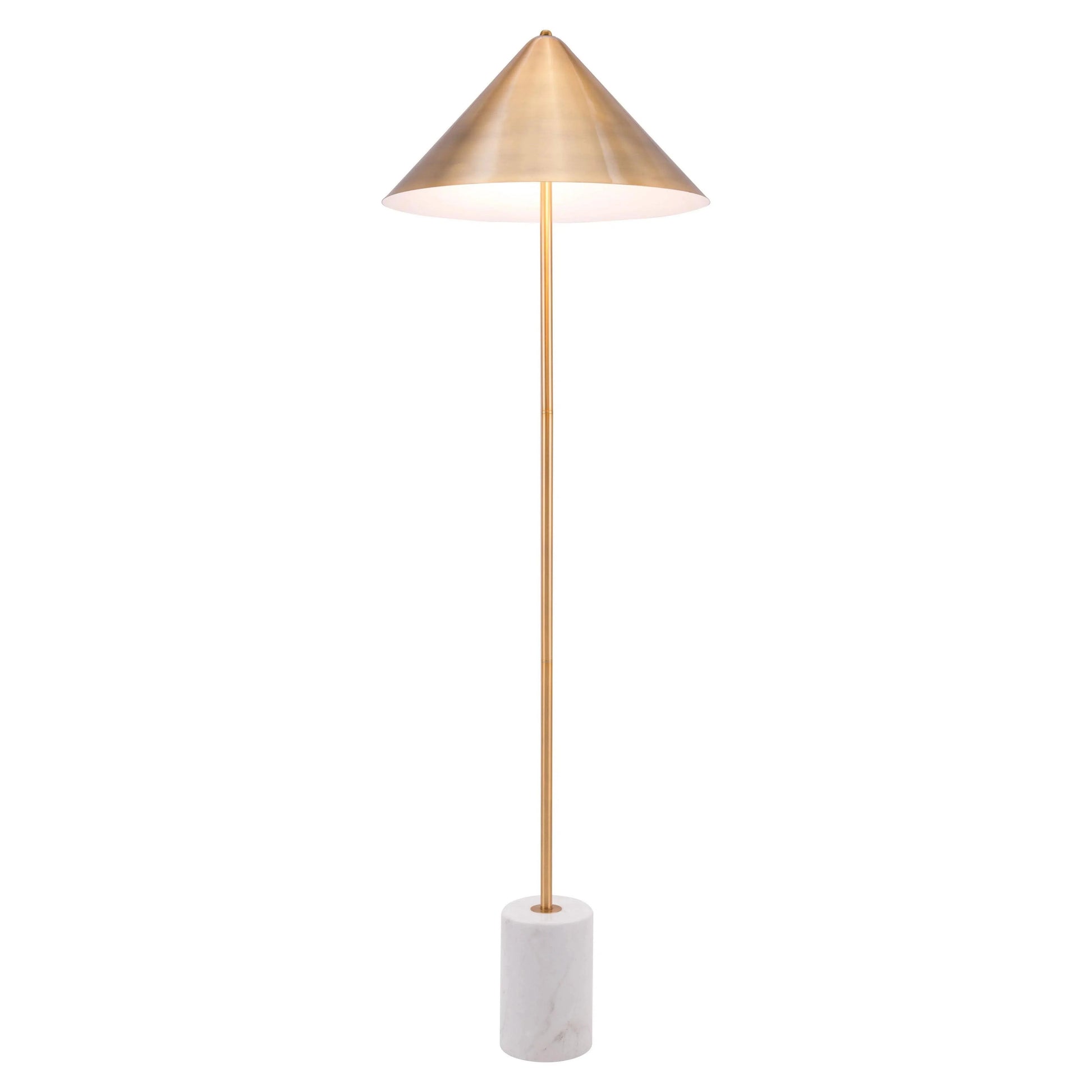 Bianca Floor Lamp Gold & White Floor Lamps LOOMLAN By Zuo Modern