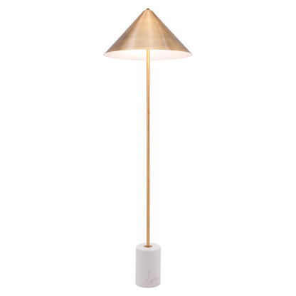 Bianca Floor Lamp Gold & White Floor Lamps LOOMLAN By Zuo Modern