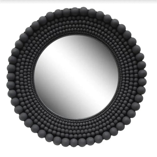 Biji Round Wall Mirror Black Wall Mirrors LOOMLAN By Artesia