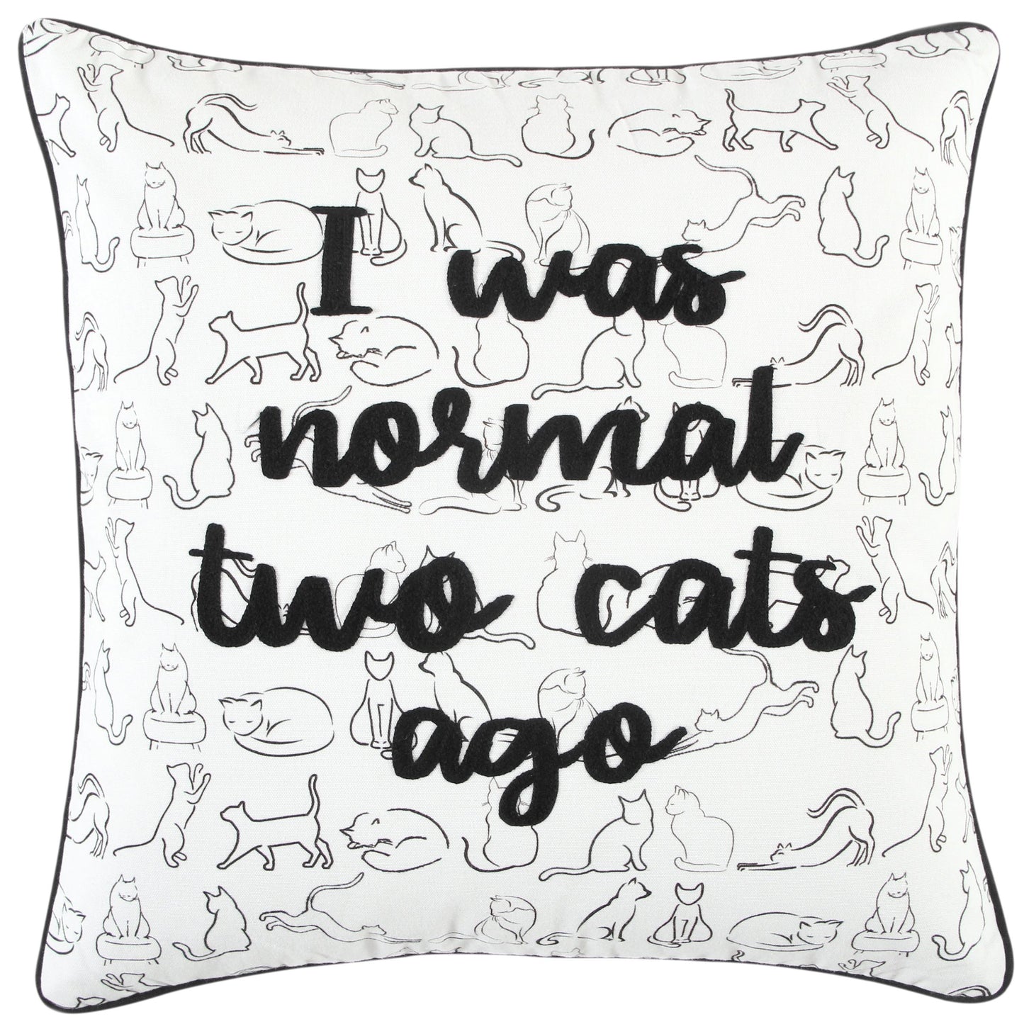 LOOMLAN Black Fun Words Decorative Couch Pillows Down Insert