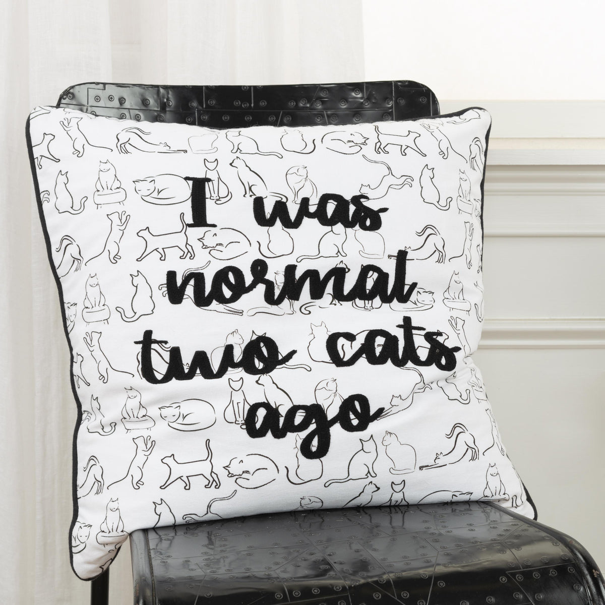 LOOMLAN Black Fun Words Decorative Couch Pillows Down Insert