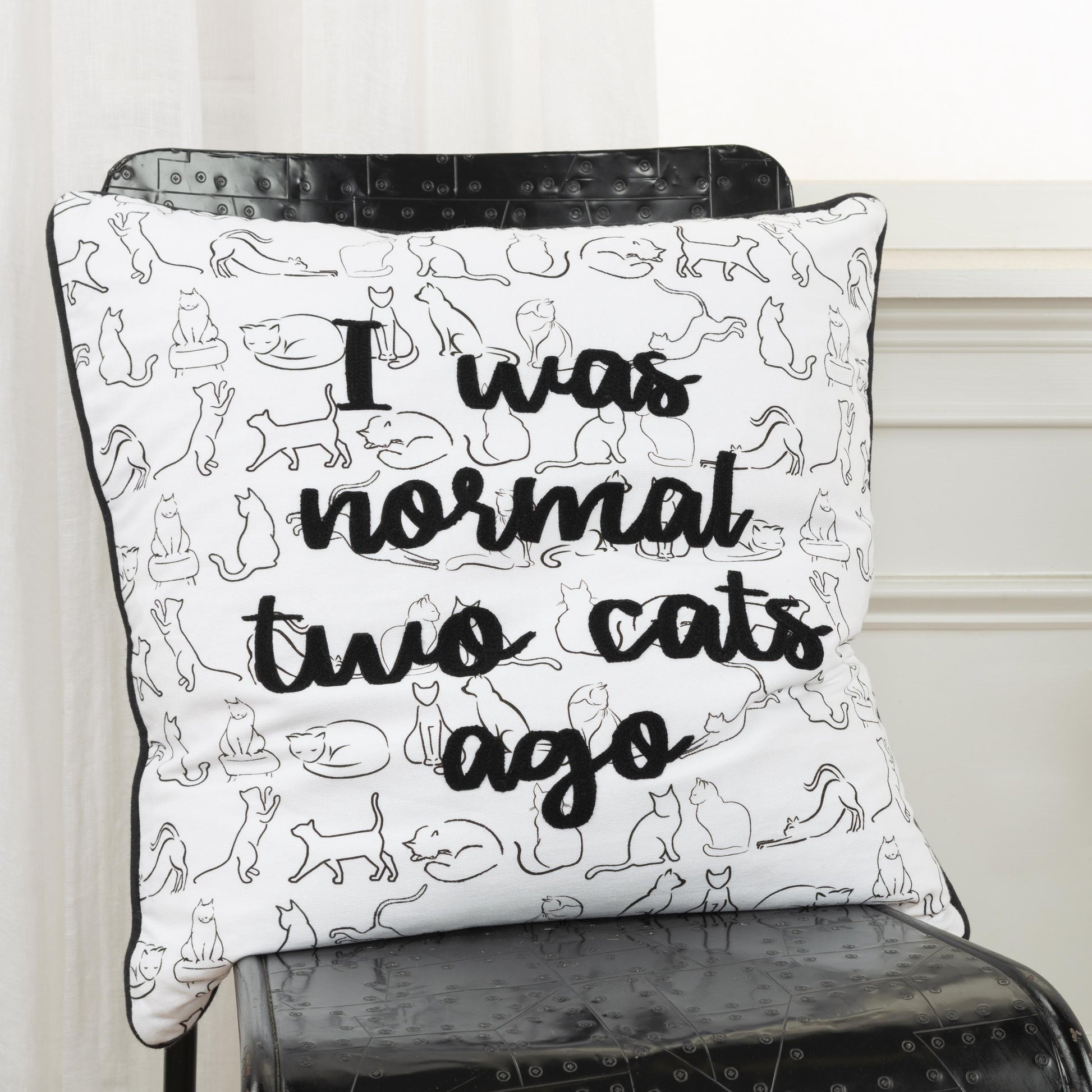 LOOMLAN Black Fun Words Decorative Couch Pillows Down Insert