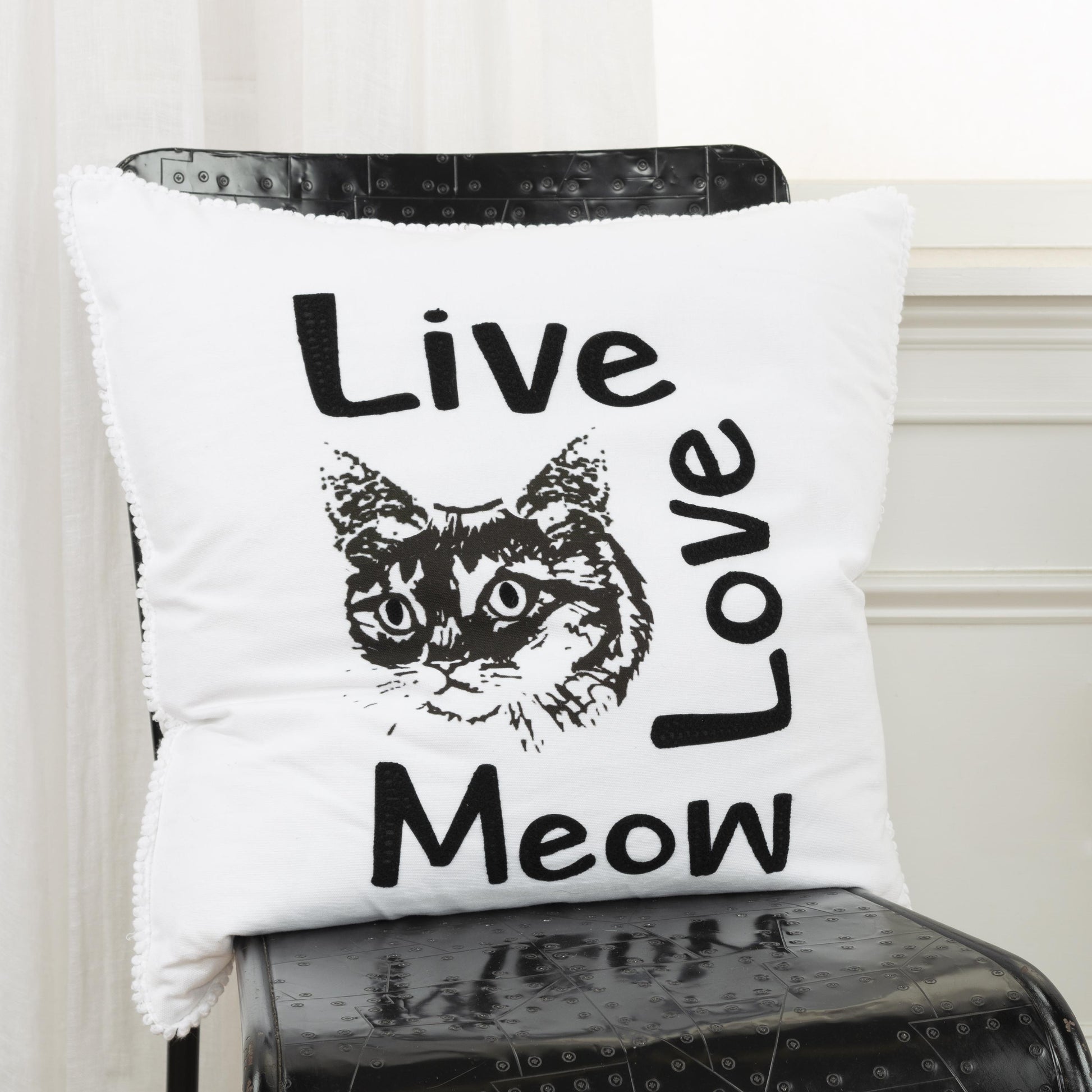LOOMLAN Black Skye Words Decorative Couch Pillows Down Insert