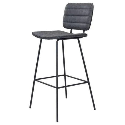 Boston Bar Chair (Set of 2) Vintage Black Bar Stools LOOMLAN By Zuo Modern