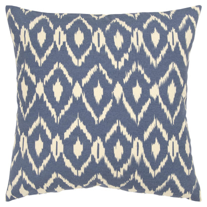 Brian Ikat Daimond Blue Throw Pillow With Down Insert Throw Pillows LOOMLAN By LOOMLAN