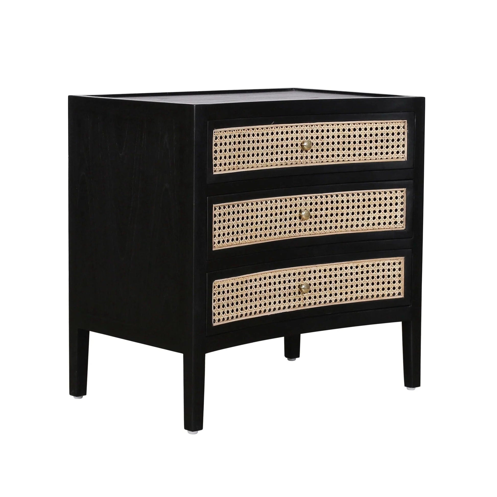 Brice Black Side Table With Drawers Nightstands LOOMLAN By Artesia