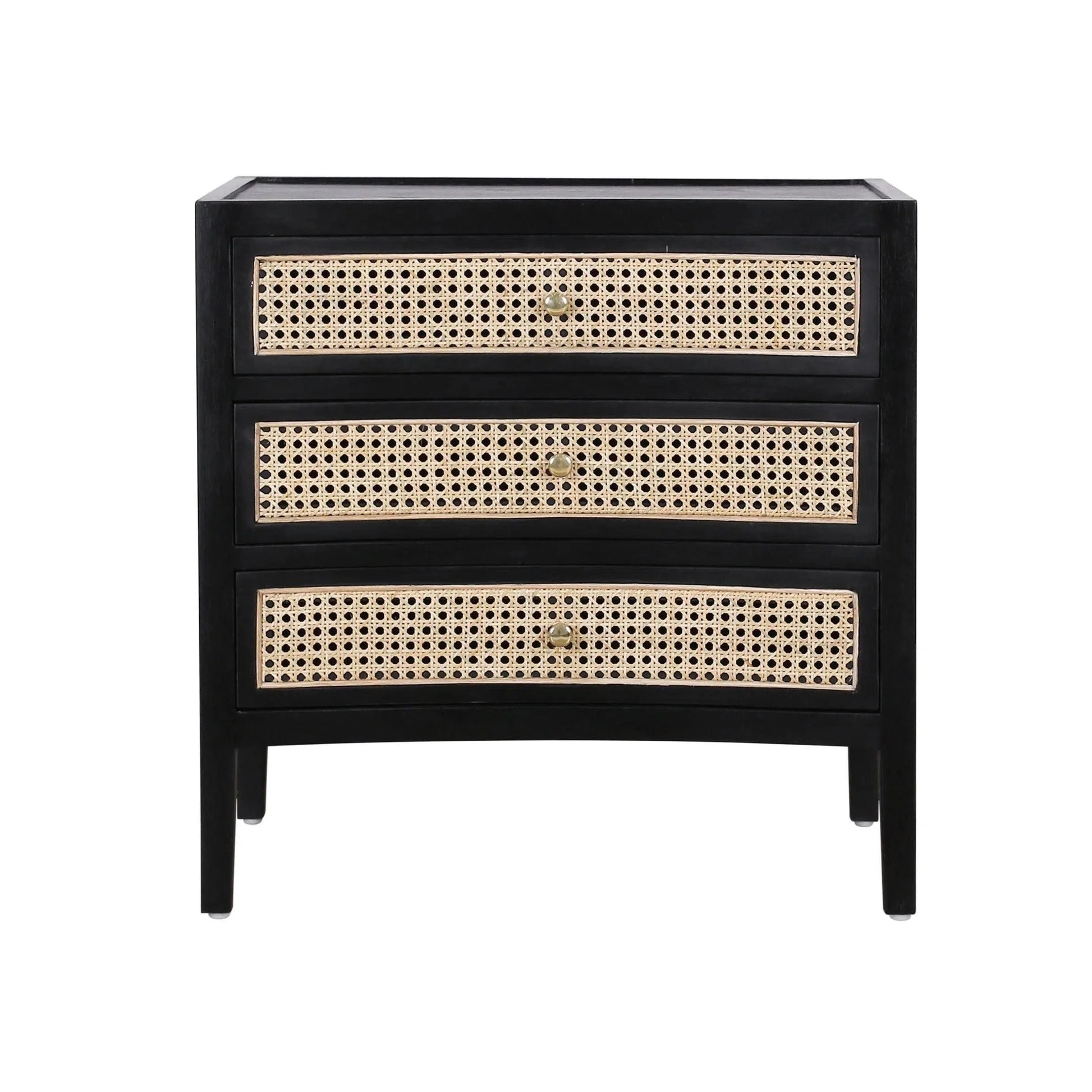 Brice Black Side Table With Drawers Nightstands LOOMLAN By Artesia