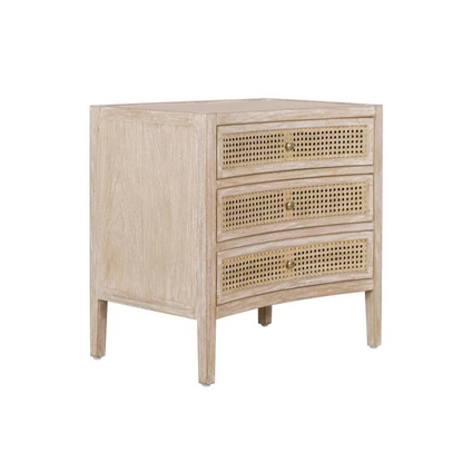 Bricee Sustainable Wooden 3 Drawers Side Table