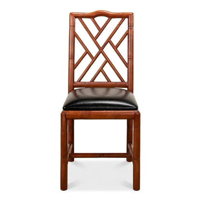 Brighton Bamboo Leather Armless Dining Chair (Set Of 2)