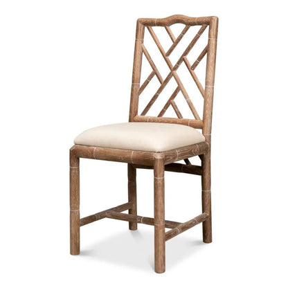 Brighton Bamboo Leather Armless Dining Chair (Set Of 2)