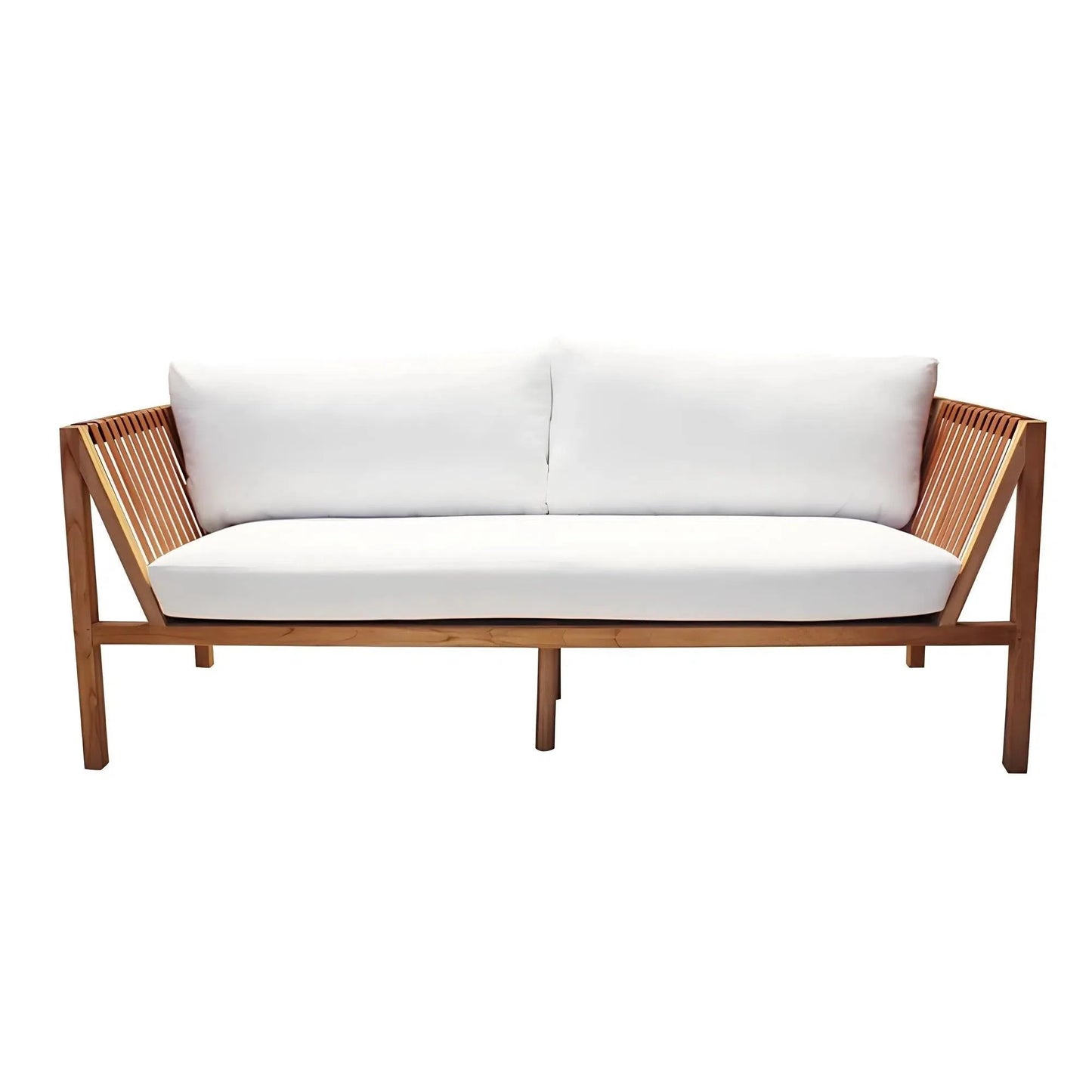 Brisbane Brown Wood Sofa Outdoor Sofas & Loveseats LOOMLAN By Artesia