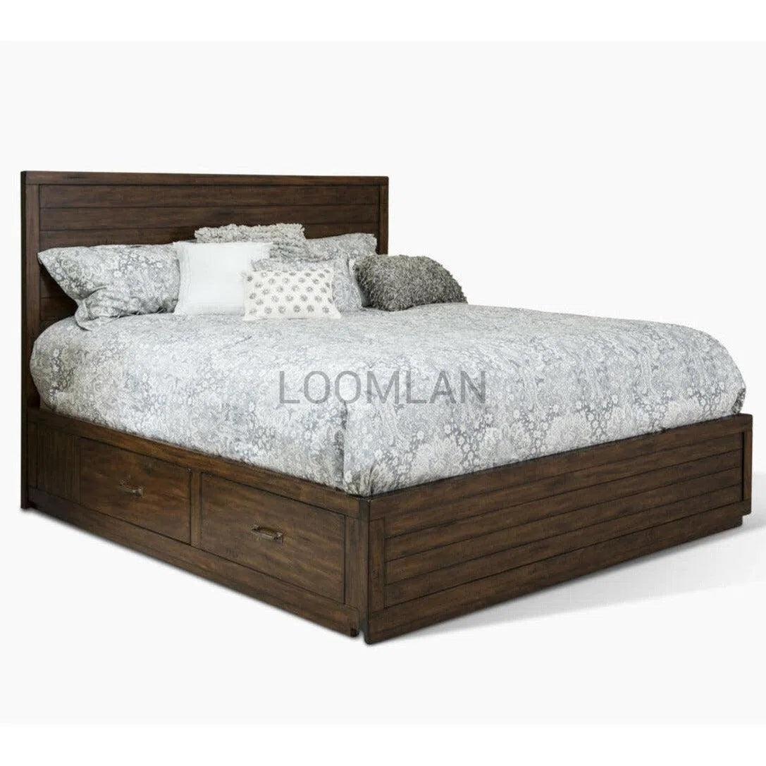 Solid Wood Platform Storage Bed with Drawers