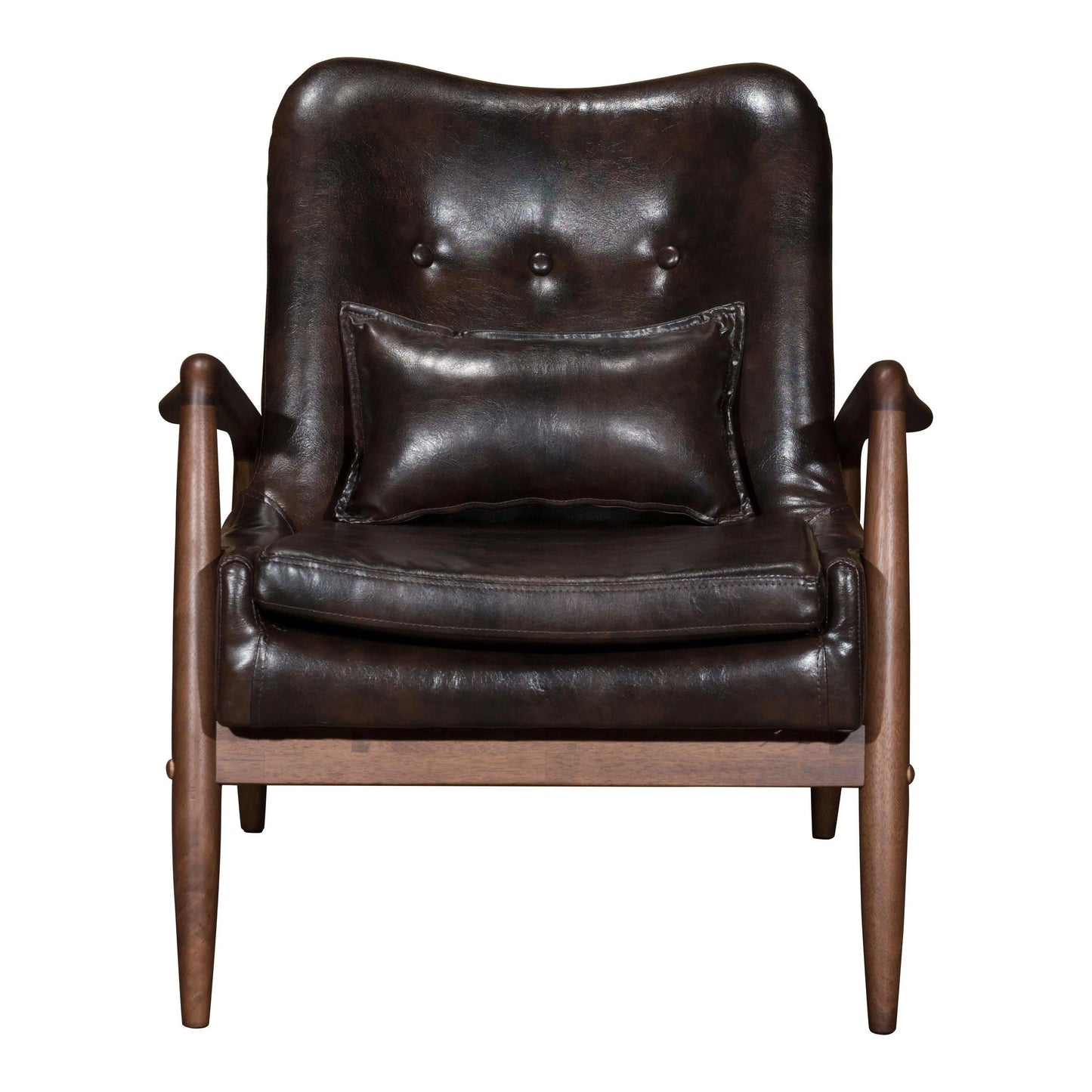 Bully Lounge Chair & Ottoman Brown Ottomans LOOMLAN By Zuo Modern