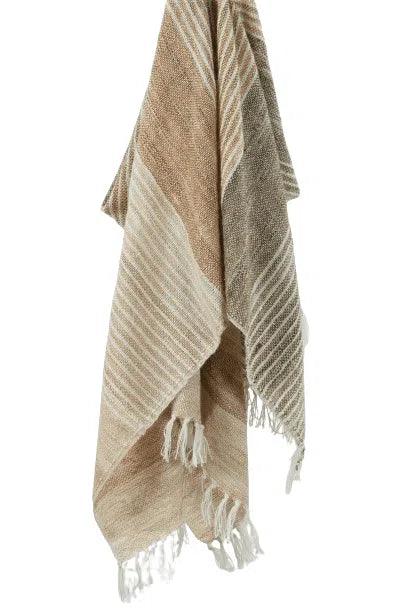 LOOMLAN Cabana Soft Outdoor Throw Blanket Fringe