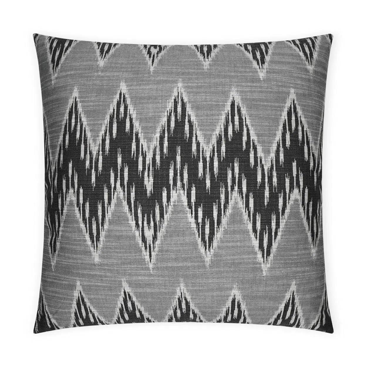 Caccini Tuxedo Global Chevron Black Large Throw Pillow With Insert Throw Pillows LOOMLAN By D.V. Kap