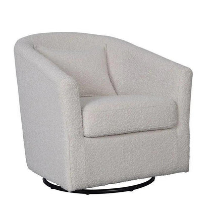 Carmen Swivel Glider - Boucle Cream Club Chairs LOOMLAN By LH Imports