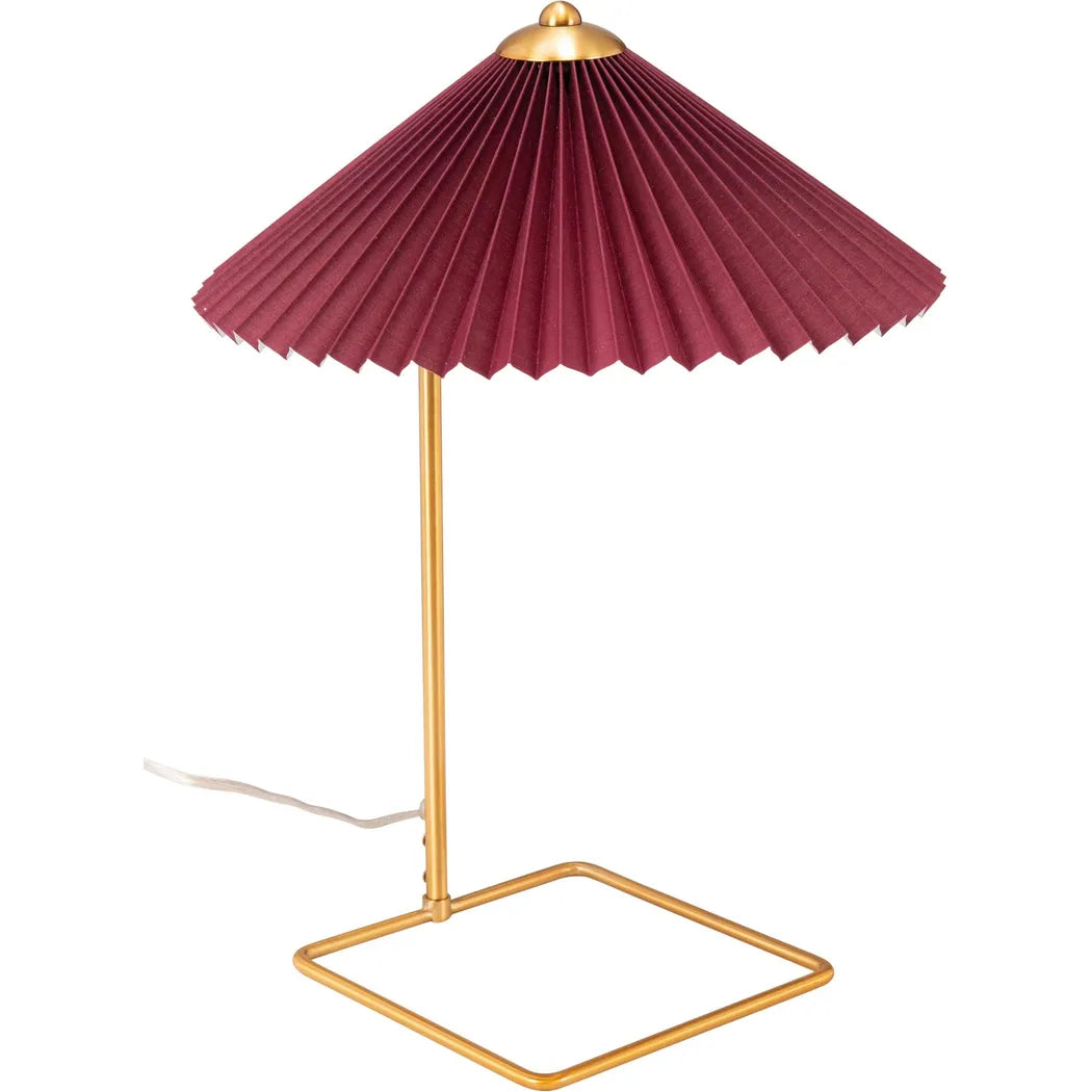 Charo Table Lamp Red & Gold Table Lamps LOOMLAN By Zuo Modern