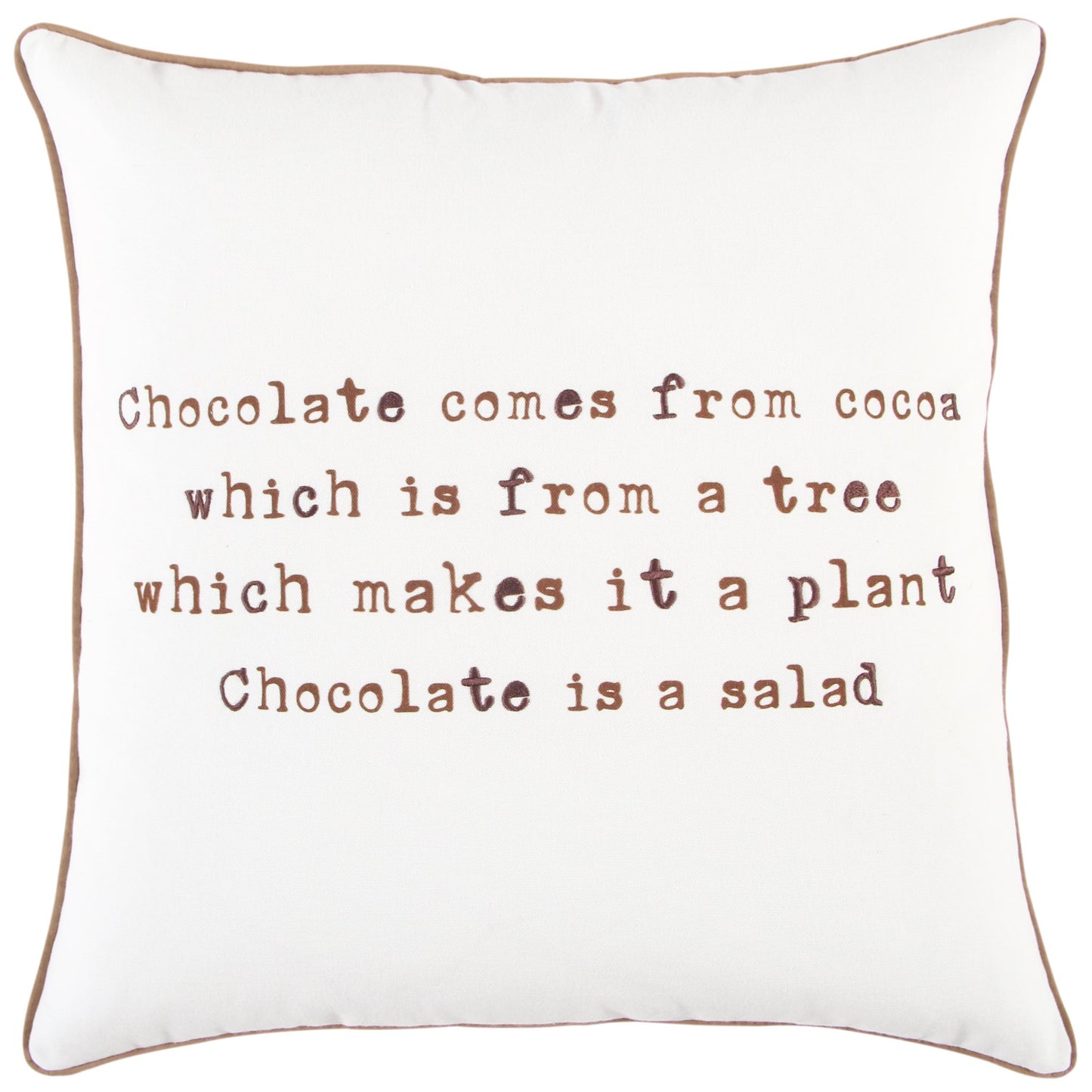 Chocolate Words Fun Decorative Couch Pillows With Down Insert Throw Pillows LOOMLAN By LOOMLAN