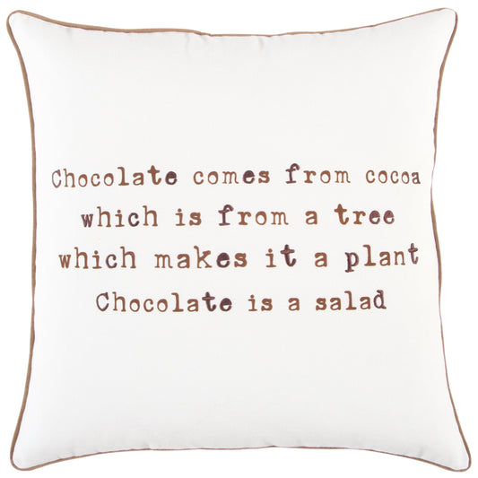 Chocolate Words Fun Decorative Couch Pillows With Down Insert Throw Pillows LOOMLAN By LOOMLAN