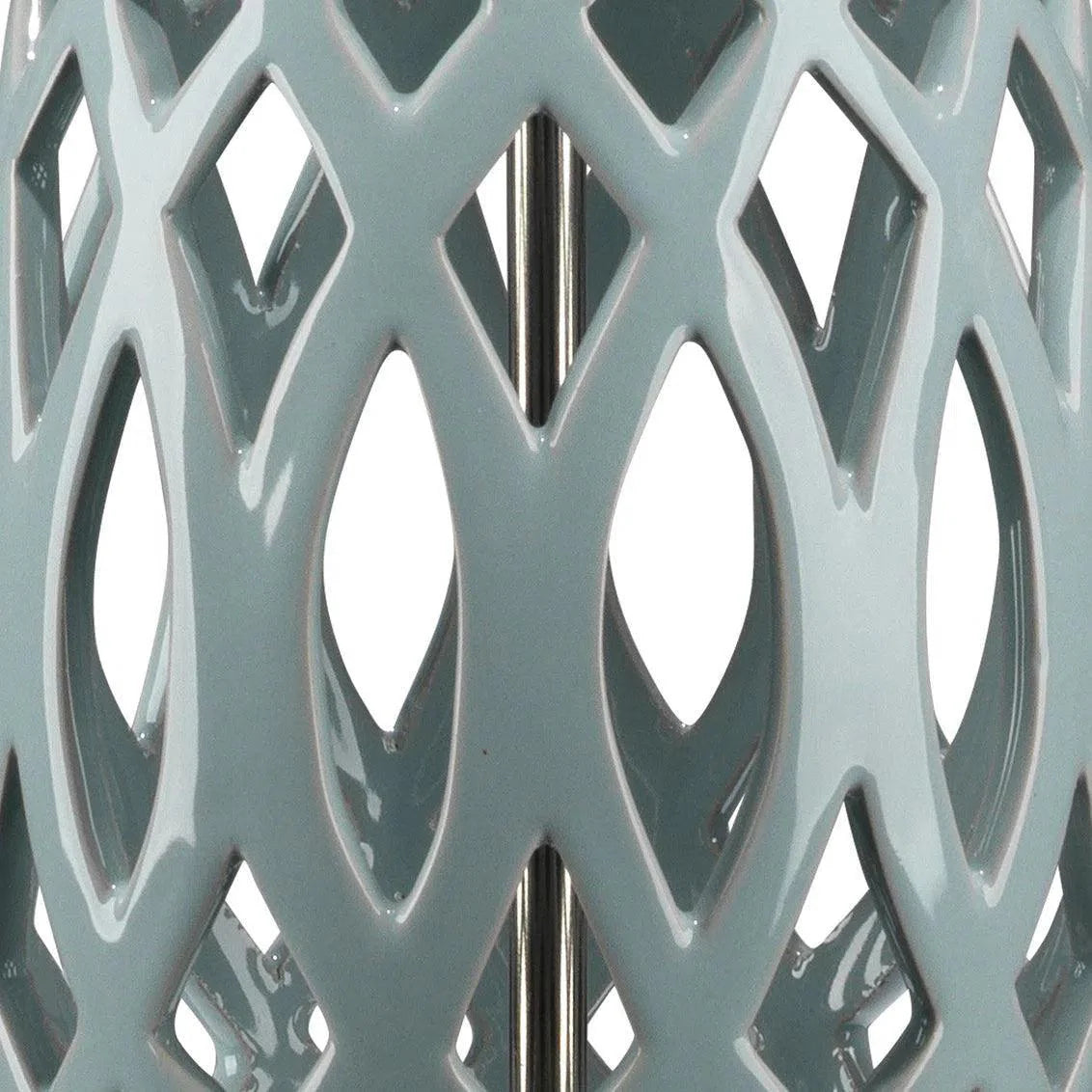 Coastal Style Filigree Light Blue Ceramic Table Lamp Table Lamps LOOMLAN By Jamie Young