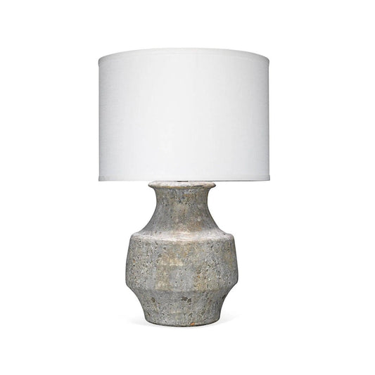 Coastal Style Grey Ceramic Masonry Table Lamp Table Lamps LOOMLAN By Jamie Young