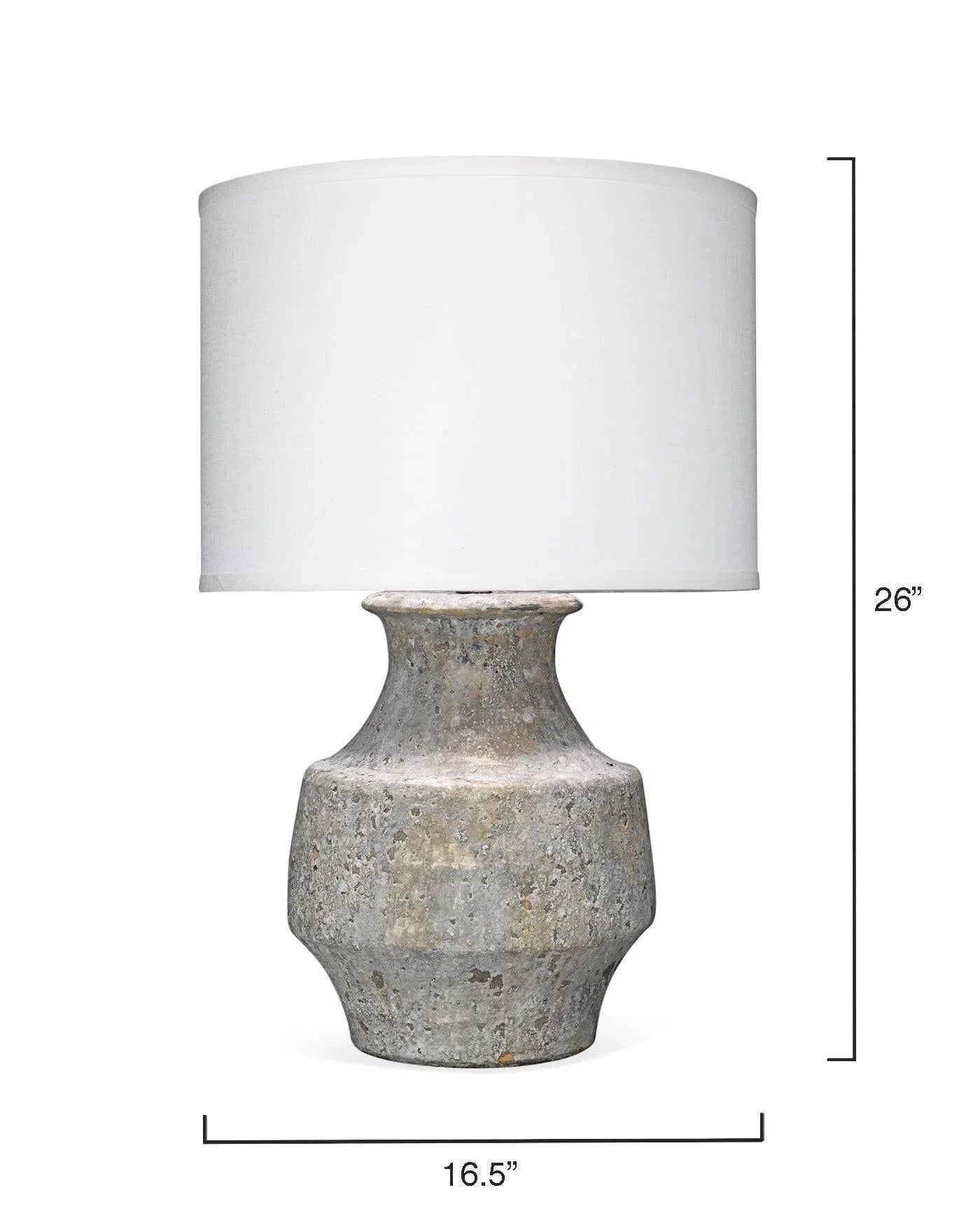 Coastal Style Grey Ceramic Masonry Table Lamp Table Lamps LOOMLAN By Jamie Young