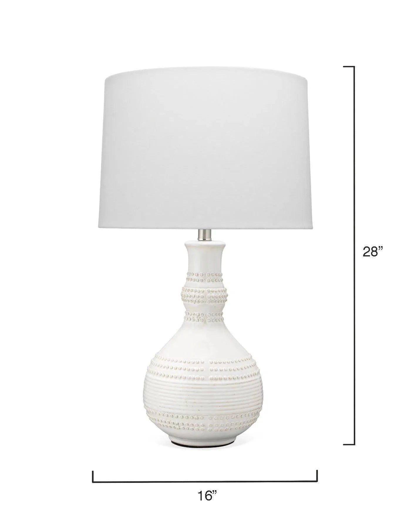 Coastal Style White Ceramic Droplet Table Lamp Table Lamps LOOMLAN By Jamie Young