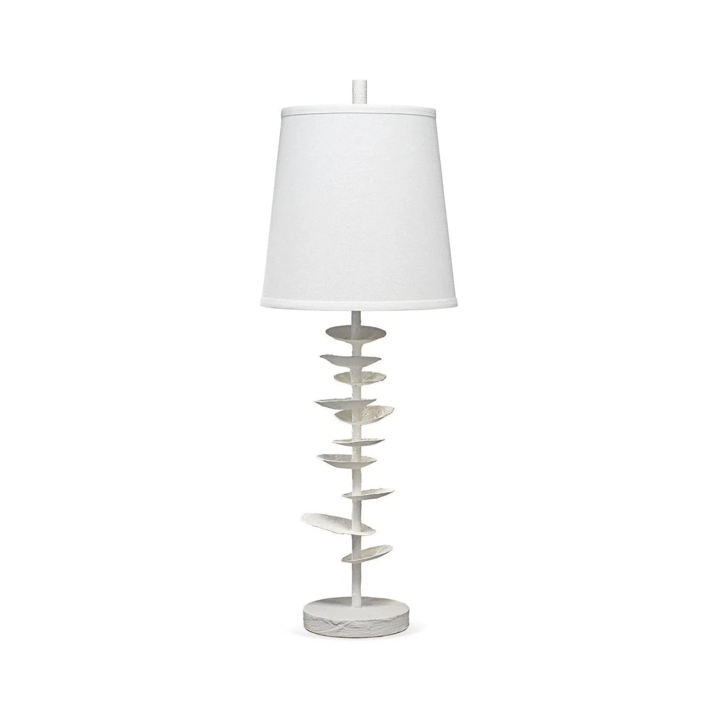 Coastal Style White Gesso Petals Table Lamp Table Lamps LOOMLAN By Jamie Young