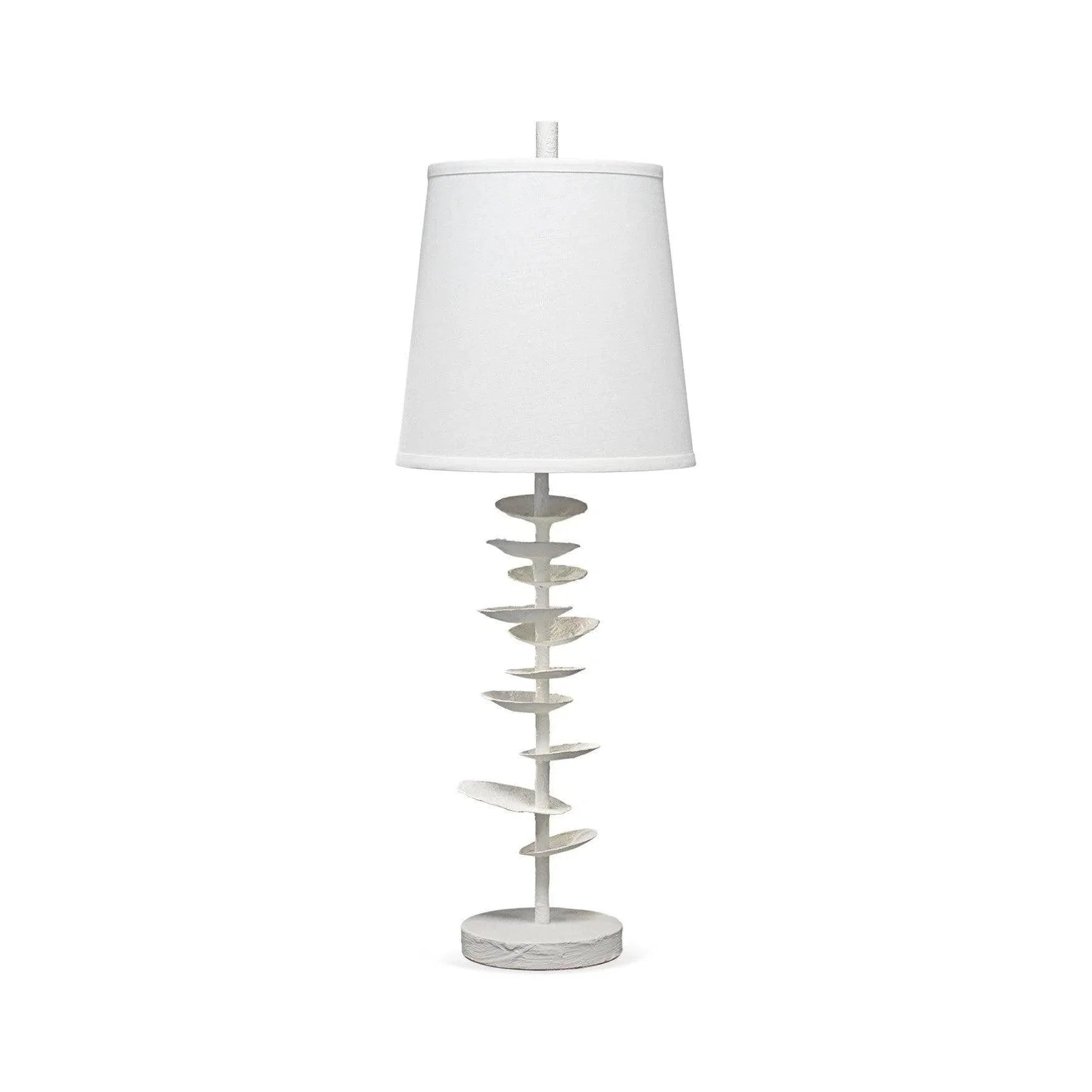 Coastal Style White Gesso Petals Table Lamp Table Lamps LOOMLAN By Jamie Young