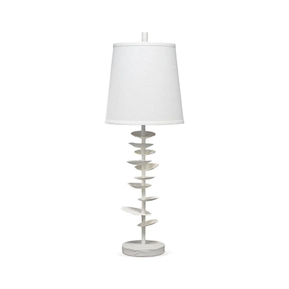 Coastal Style White Gesso Petals Table Lamp Table Lamps LOOMLAN By Jamie Young