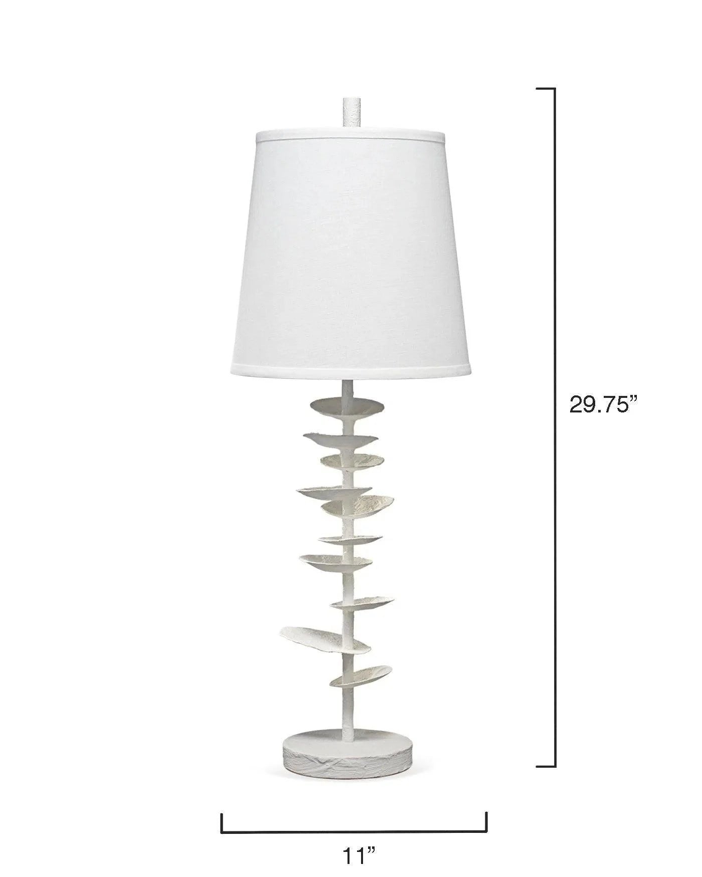 Coastal Style White Gesso Petals Table Lamp Table Lamps LOOMLAN By Jamie Young