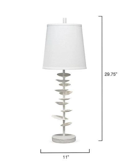 Coastal Style White Gesso Petals Table Lamp Table Lamps LOOMLAN By Jamie Young