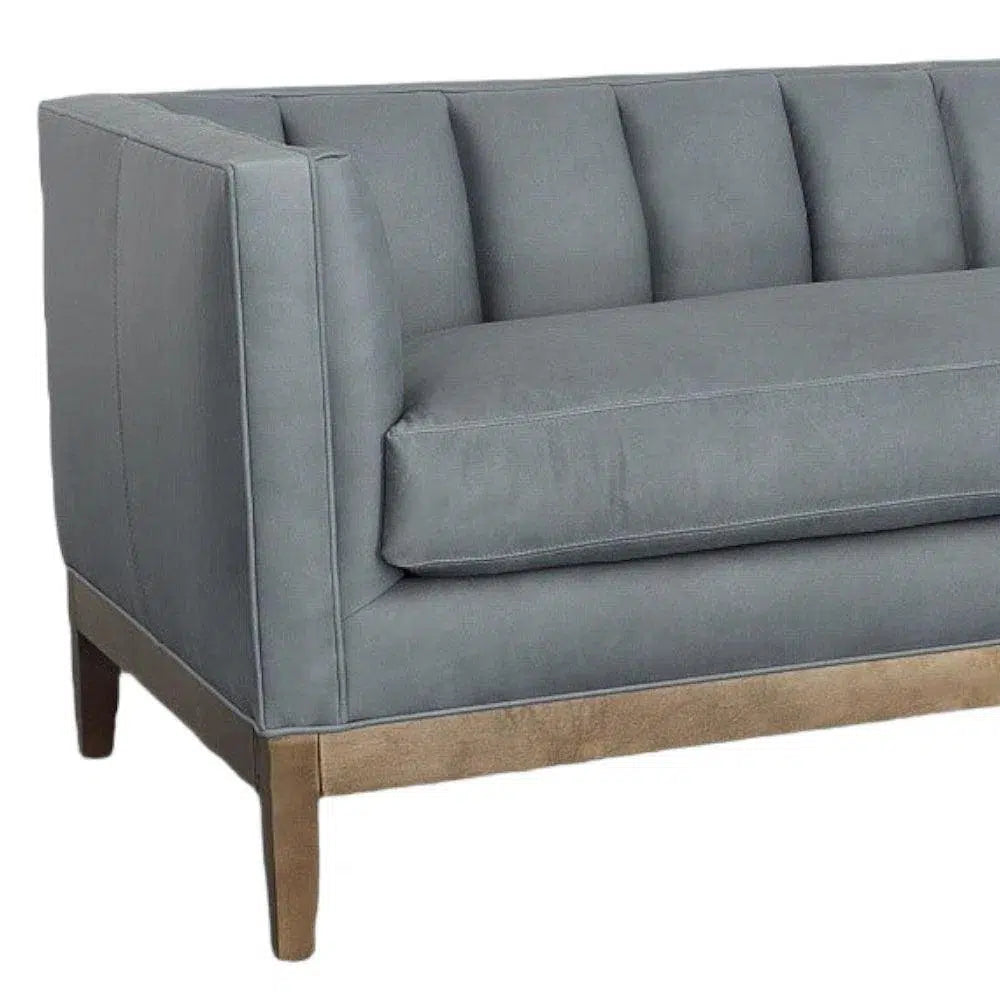 Contemporary Leather Chesterfield Sofa Single Cushion Seat Sofas & Loveseats LOOMLAN By Uptown Sebastian