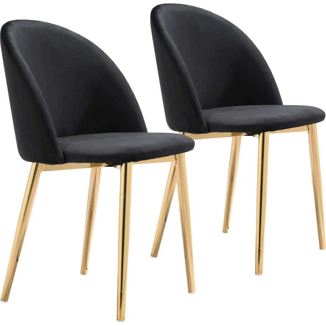 Cozy Dining Chair (Set of 2) Black Dining Chairs LOOMLAN By Zuo Modern