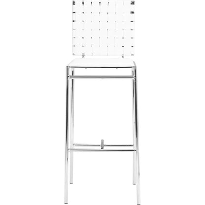 Criss Cross Bar Chair (Set of 2) White Bar Stools LOOMLAN By Zuo Modern