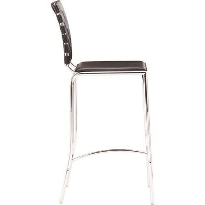 Criss Cross Counter Chair (Set of 2) Black Counter Stools LOOMLAN By Zuo Modern