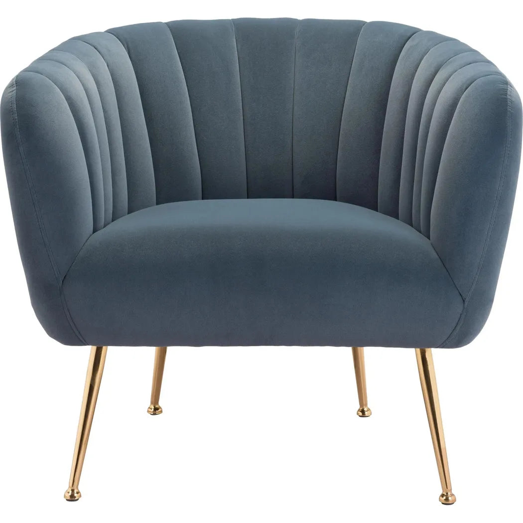 Deco Accent Chair Gray & Gold Accent Chairs LOOMLAN By Zuo Modern