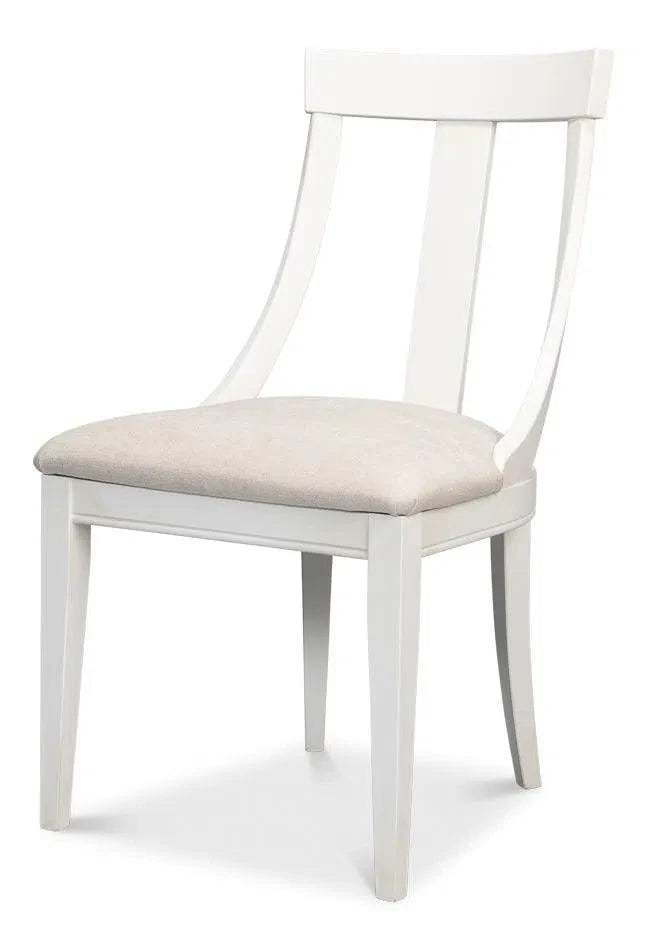 Deco Upholstered Linen Armless Dining Chair (Set Of 2)