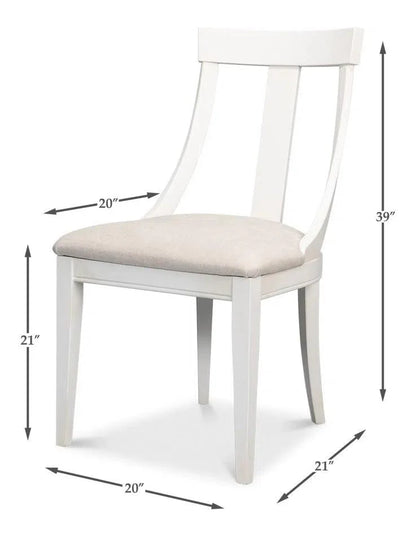 Deco Upholstered Linen Armless Dining Chair (Set Of 2)