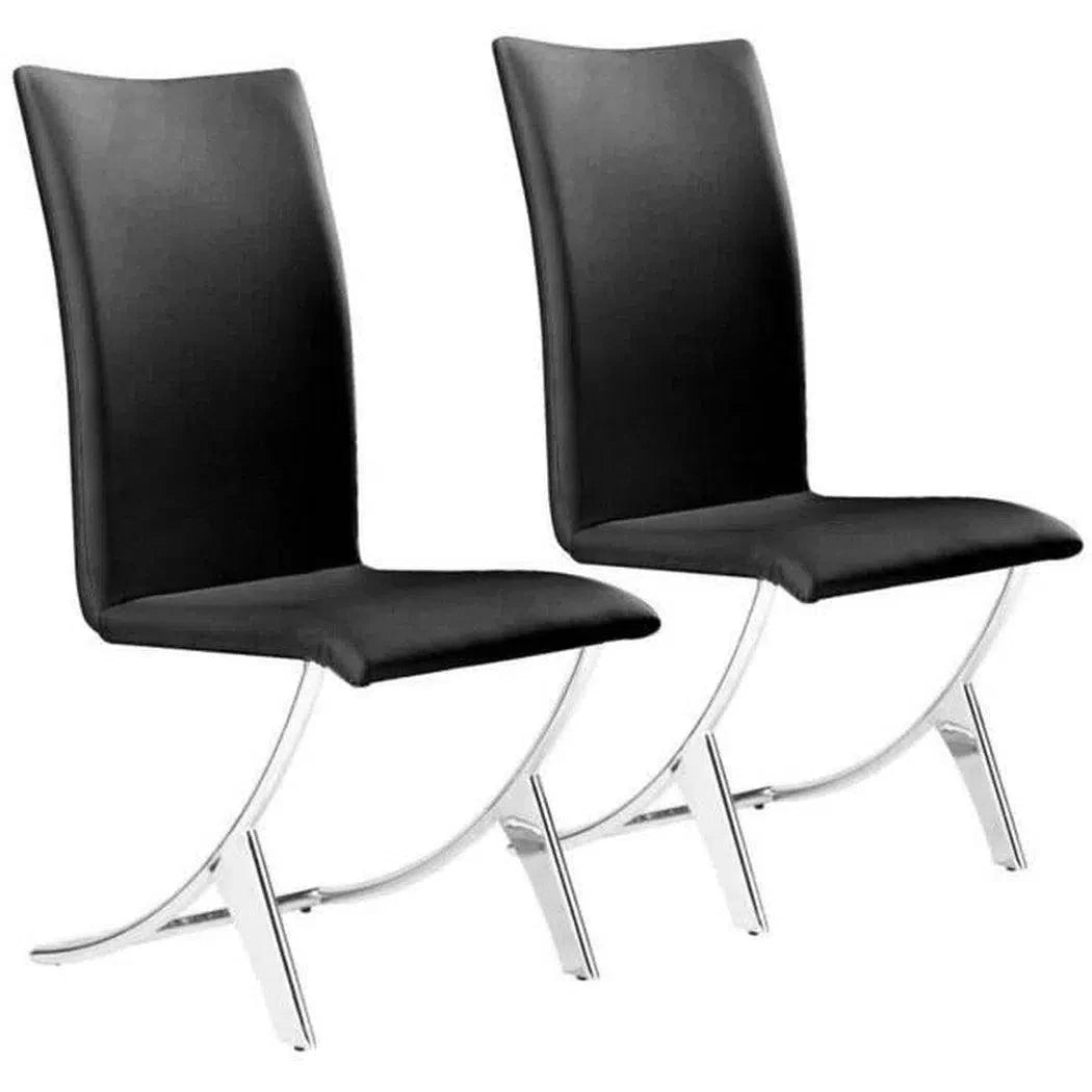 Delfin Leather Upholstered Armless Dining Chair (Set Of 2)