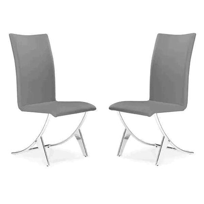 Delfin Leather Upholstered Armless Dining Chair (Set Of 2)