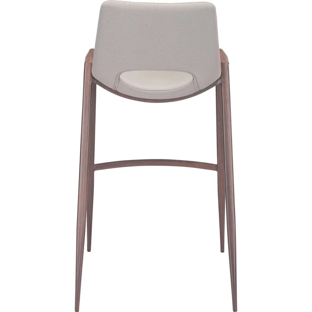 Desi Bar Chair (Set of 2) Beige Bar Stools LOOMLAN By Zuo Modern