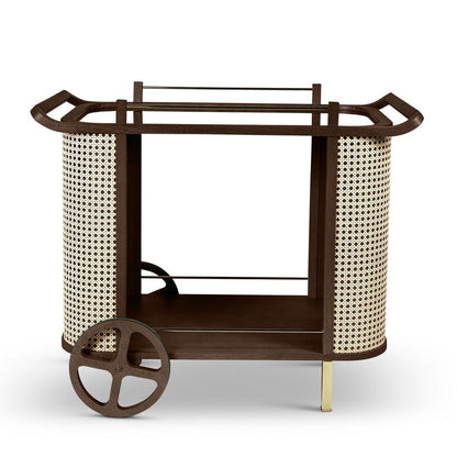 Dinda Wooden Cane Bar Cart