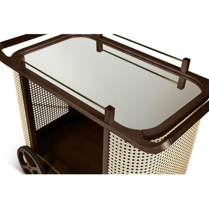 Dinda Wooden Cane Bar Cart