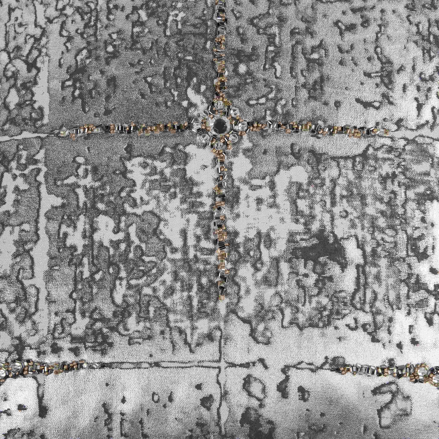 Dolly Metallic Silver Decorative Pillow With Insert Throw Pillows LOOMLAN By LOOMLAN