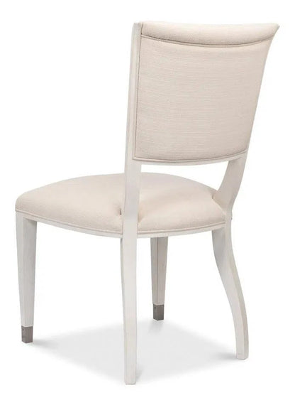 Elegant Fabric Upholstered Dining Side Chair (Set Of 2)