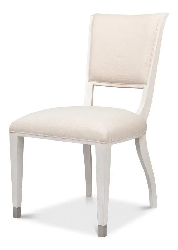 Elegant Fabric Upholstered Dining Side Chair (Set Of 2)