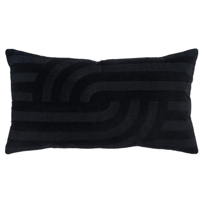 Emy Embroidered Abstract Lumbar Pillow Covers With Insert Throw Pillows LOOMLAN By LOOMLAN